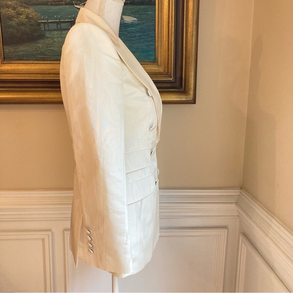 DOLCE & GABBANA Suit😍Cream Silk Stripe Pantsuit Double Breasted Blazer & Pants - Picture 5 of 16